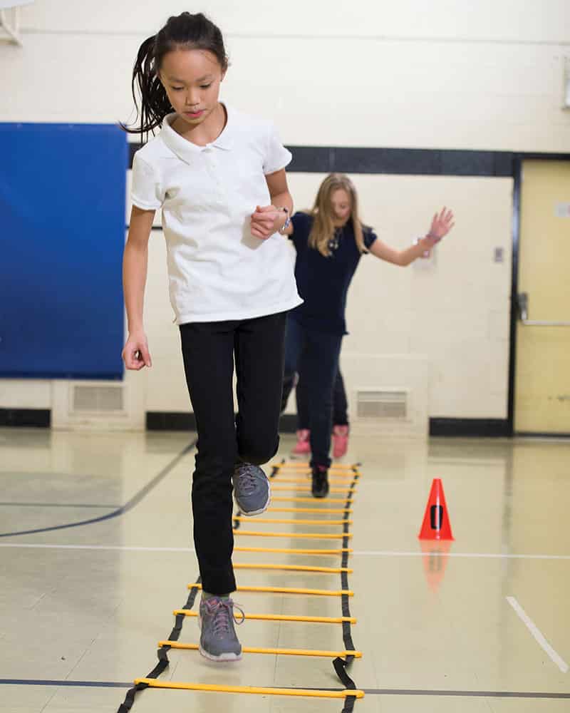 Agility ladder used in gym class