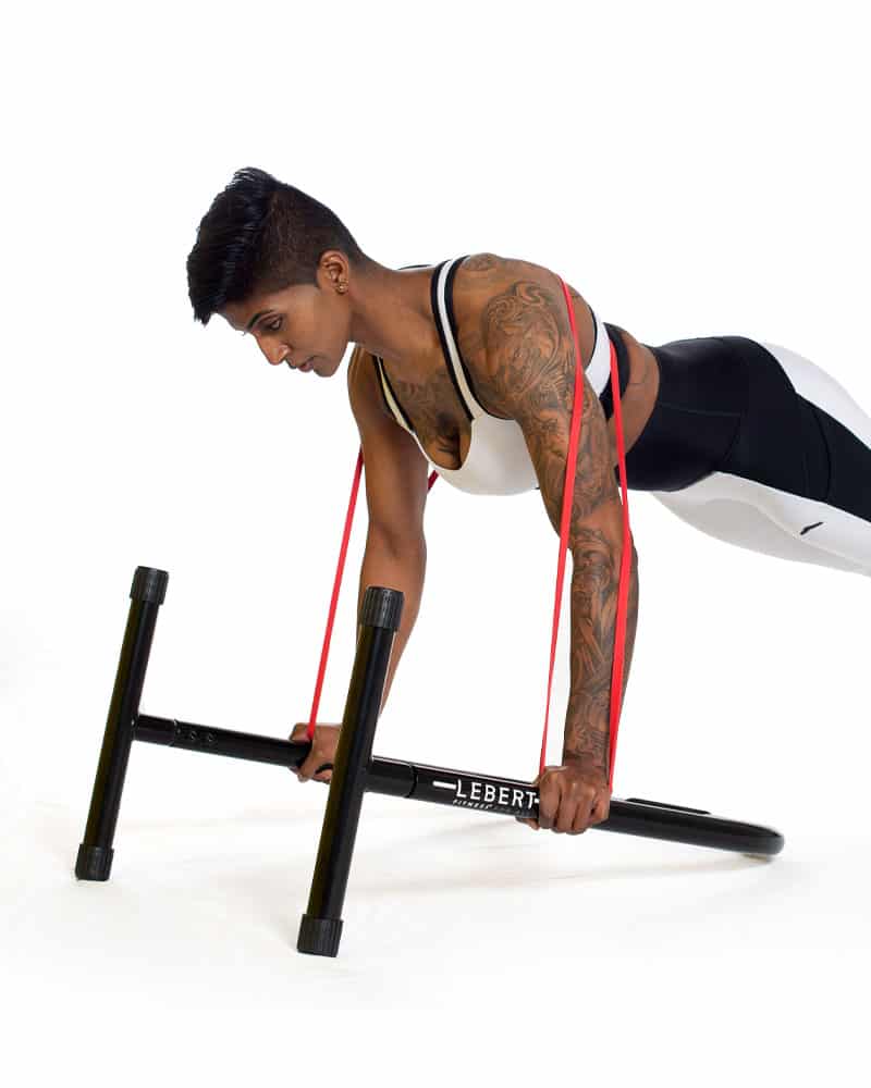 Banded push ups using black XL EQualizer