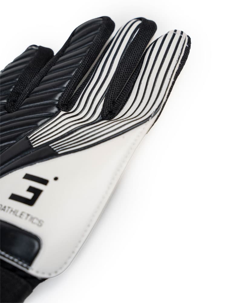 Youth Goalie Glove black and white stripe design