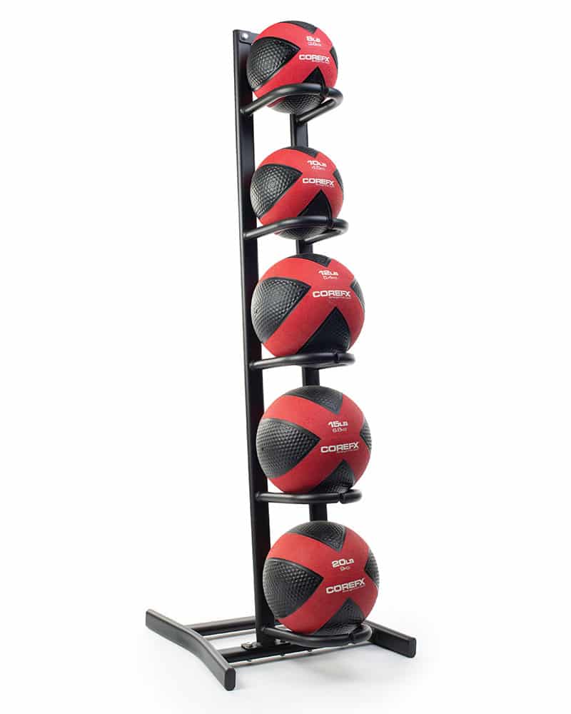 COREFX Single-Sided Medicine Ball Rack with med balls