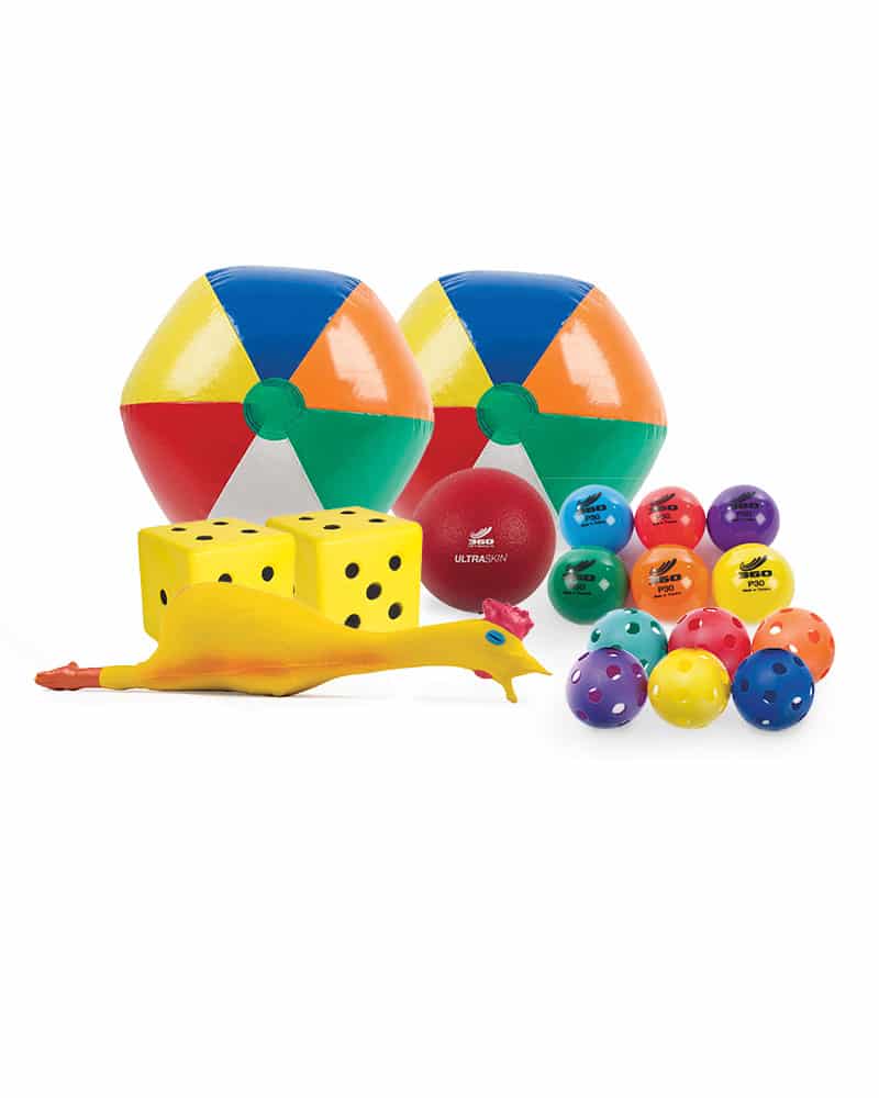 Group of products that can be used for parachute play