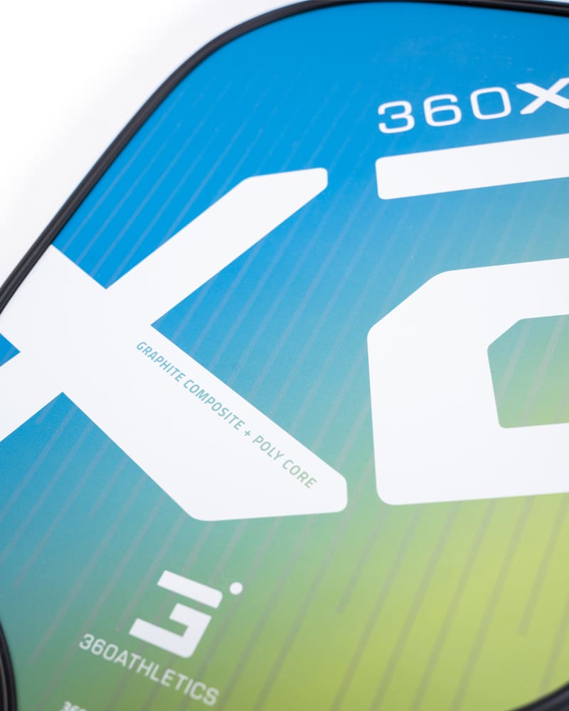 Close up of 360X2 Pickleball Paddle graphics