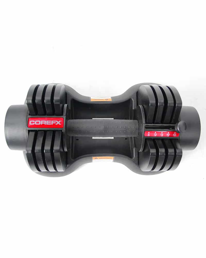 top view of COREFX Adjustable Dumbbell 25 lb