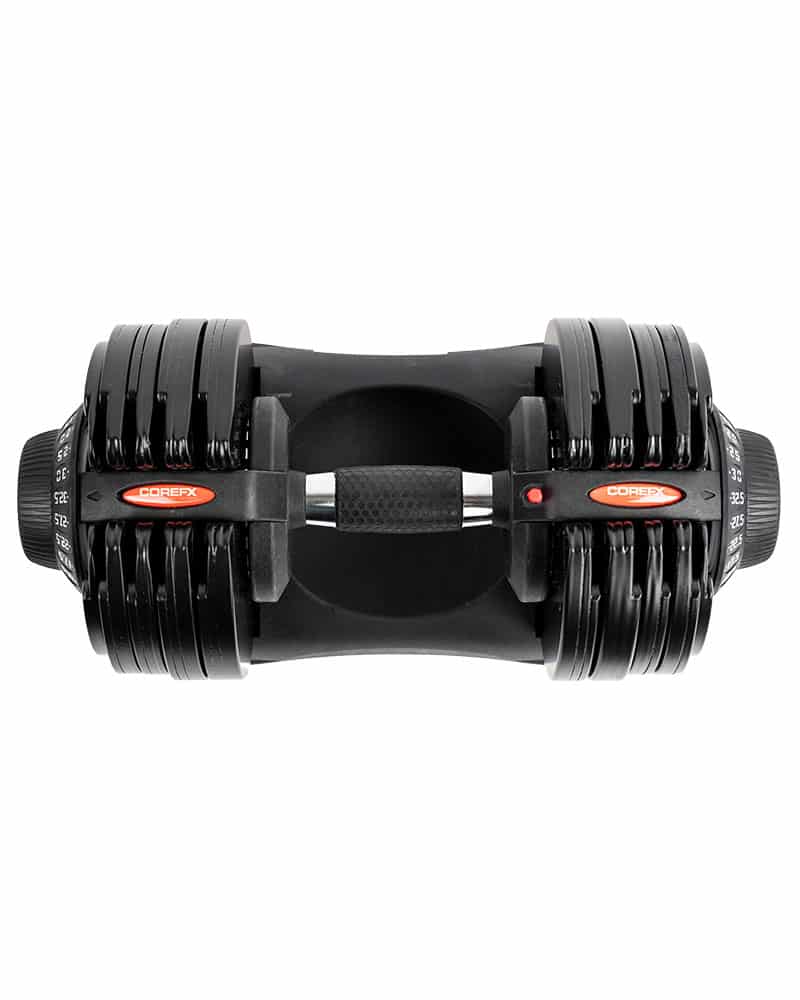 Top view of the COREFX Adjustable Dumbbell