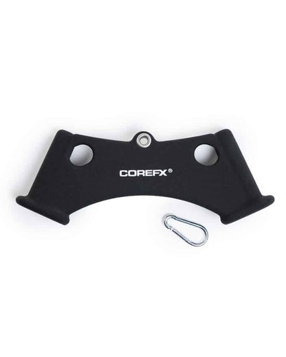 COREFX Triceps Wide Pull Down Handle gym attachment with carabiner