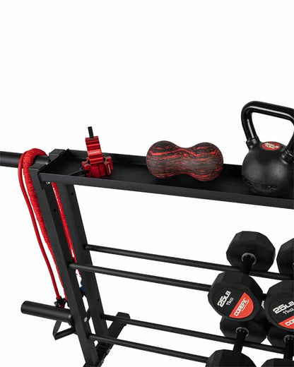 Multi-Weight Storage Rack holding strength and recovery equipment