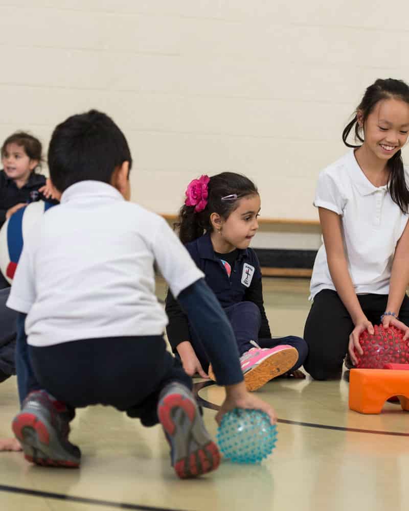 Crystal Spikey Ball Blue used with kids