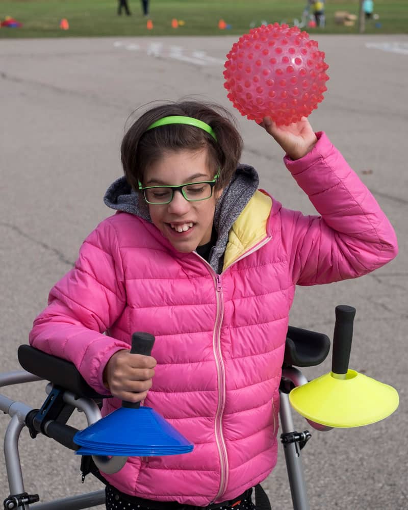 Crystal Spikey Ball Red in use