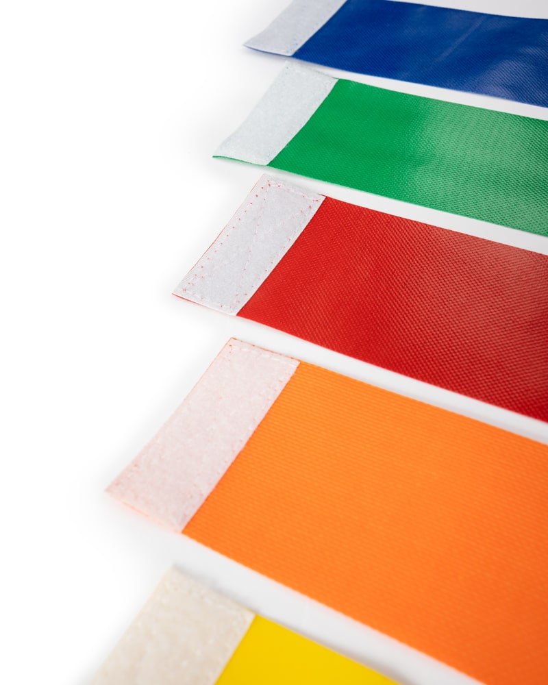 Close up of flag football flags