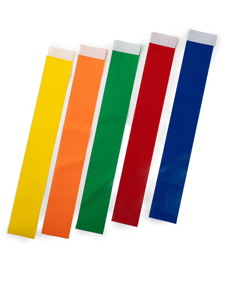 five colours of velcro flags for flag football
