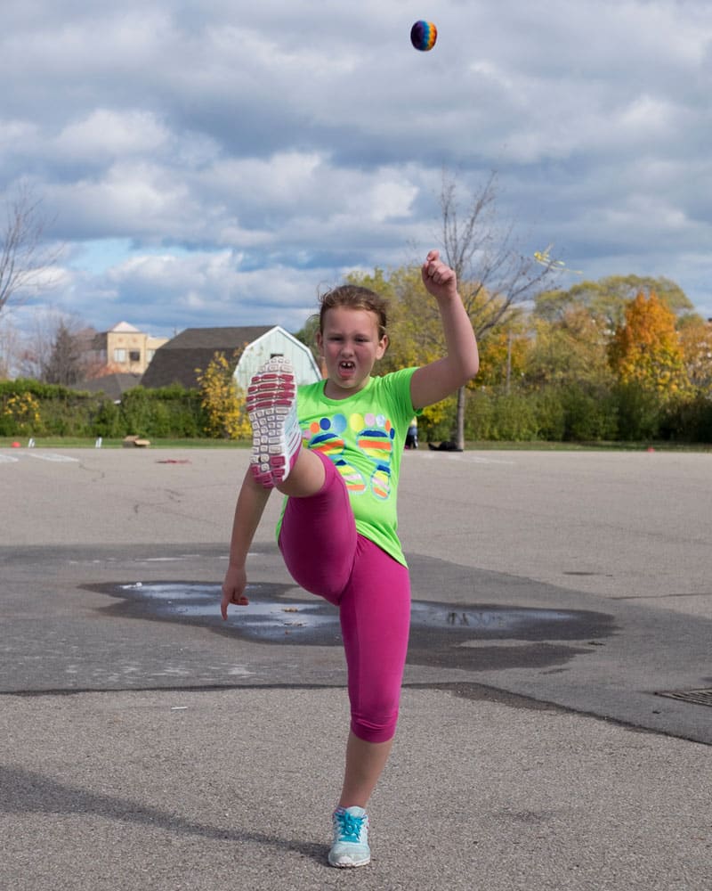 Crocheted Hackey Sack In Use