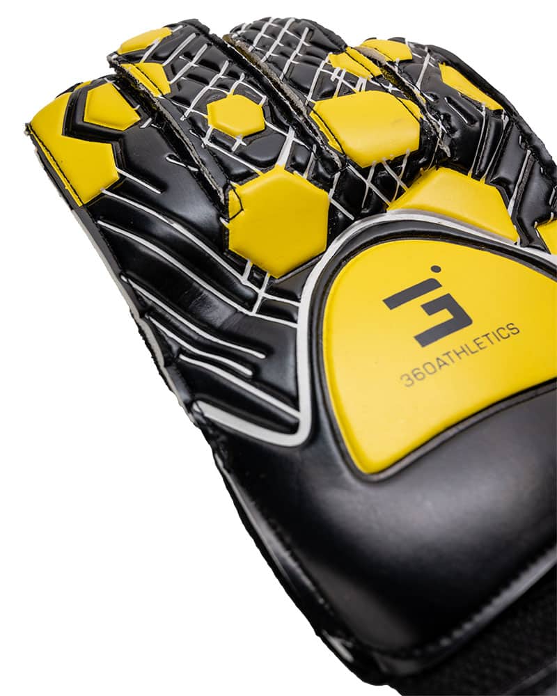 close up of the 360 athletics goalie gloves