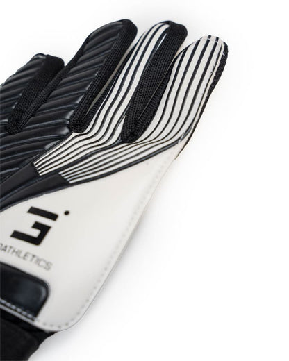 Youth Goalie Glove black and white stripe design