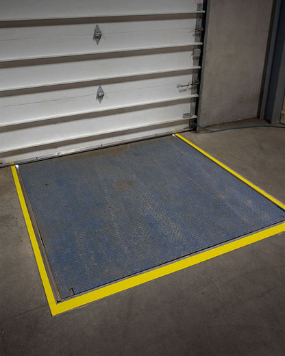 floor tape used around warehouse dock