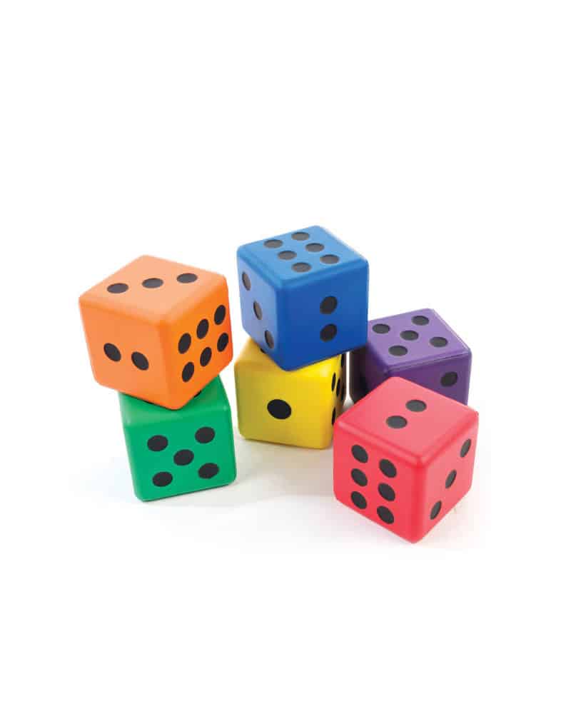 Sponge Dice Set of Six Rainbow