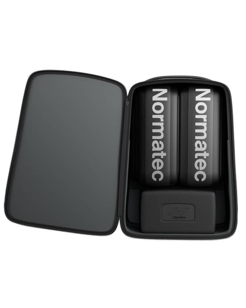 Normatec 3 Leg unit inside of backpack
