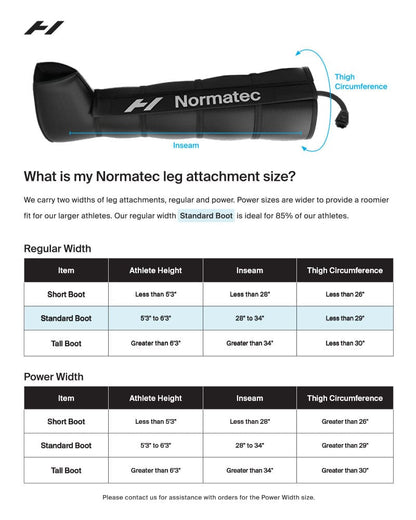 Normatec Boot Size Chart