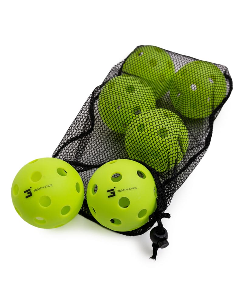 Indoor Pickleballs inside of mesh carry bag
