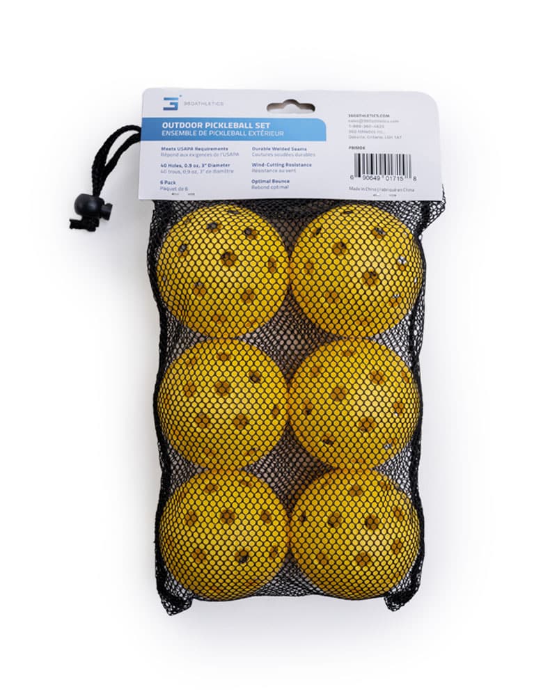 back of packaging for 360 Athletics outdoor pickleball set