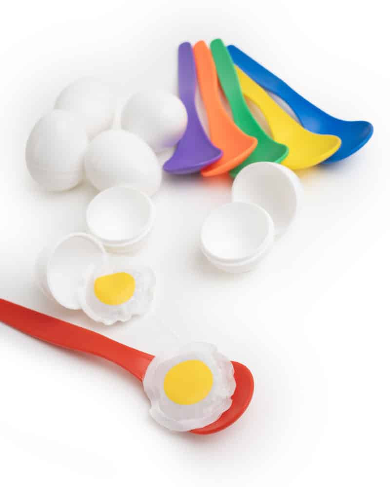 physical education plastic egg and spoon set