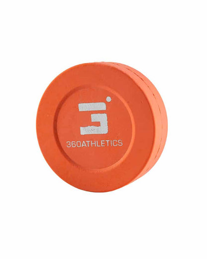 Orange sponge hockey puck