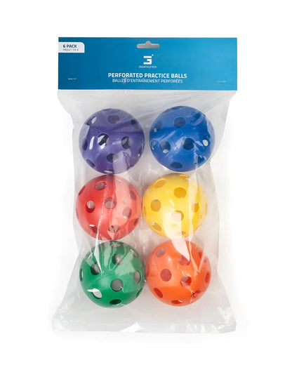 Perforated Practice Balls - 4in - Rainbow - 6 Pack