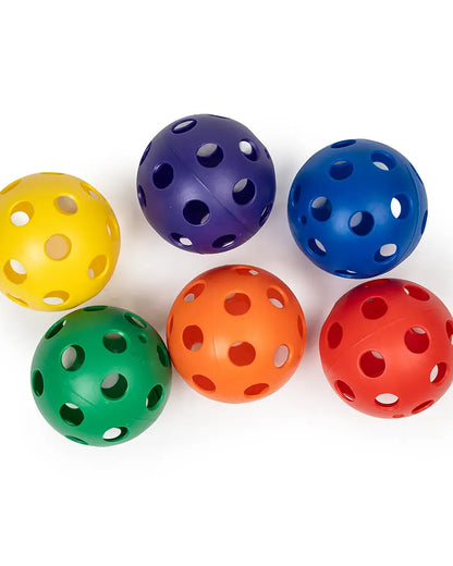 Perforated Practice Balls - 4in - Rainbow - 6 Pack