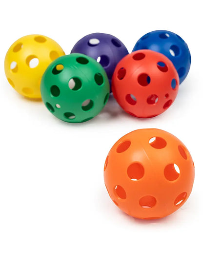 Perforated Practice Balls - 4in - Rainbow - 6 Pack