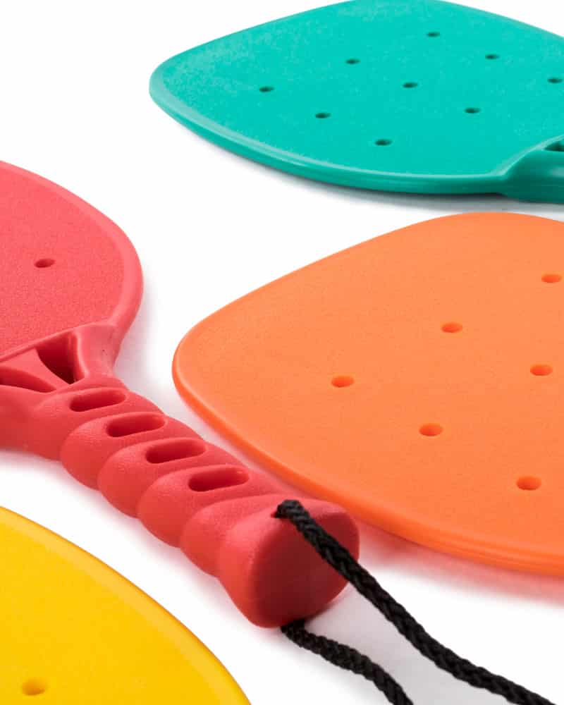 Close up of Rainbow Pickleball Set of 6