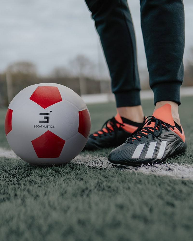 360 Athletics Rubber Soccer Ball with soccer player