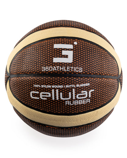 Brown and Cream Cellular Rubber Composite Basketball