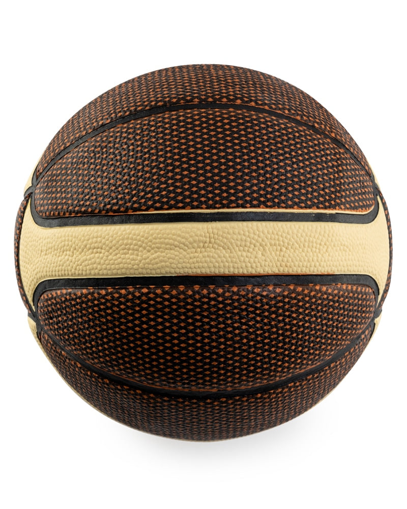 Brown and Cream Cellular Rubber Composite Basketball