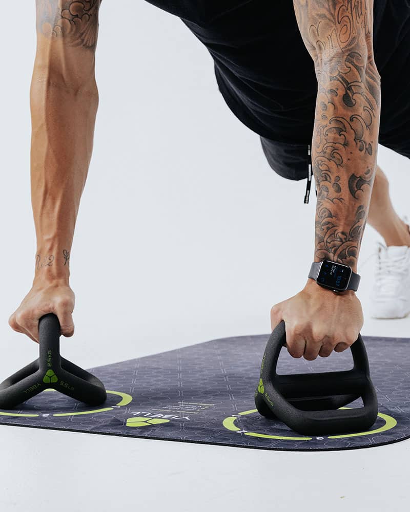 YBell Arc used for Push Up Stand exercises