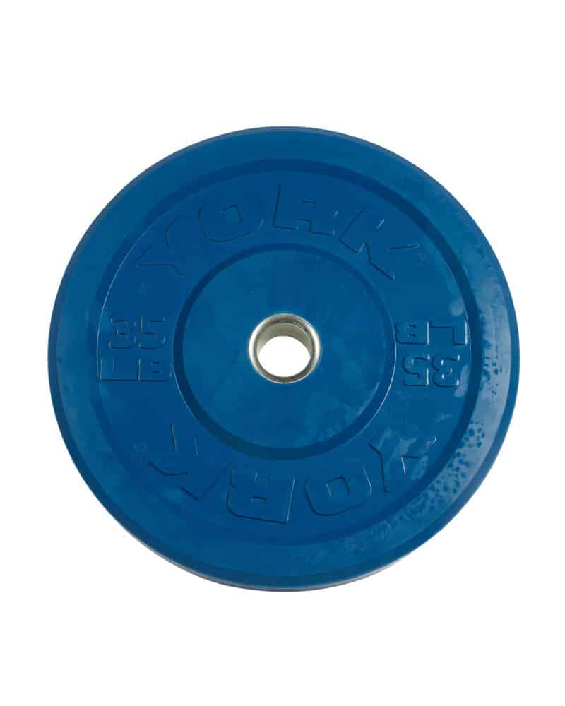 35 LB Blue York Barbell Bumper Plate
