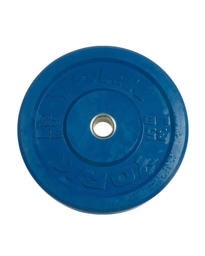 35 LB Blue York Barbell Bumper Plate