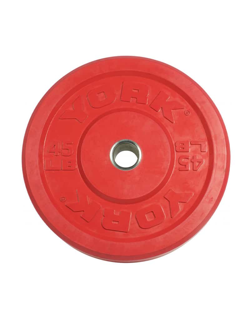 45 LB Red York Barbell Bumper Plate