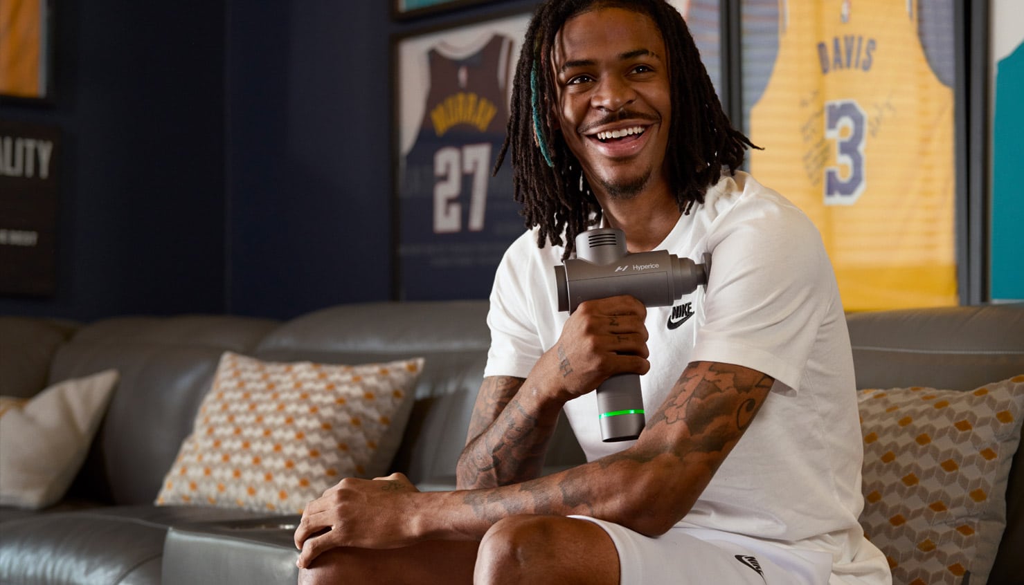 Ja Morant using the Hypervolt 2